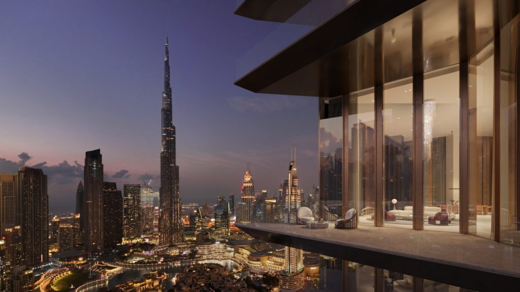 Baccarat Hotel Dubai's view of the Burj Khalifa