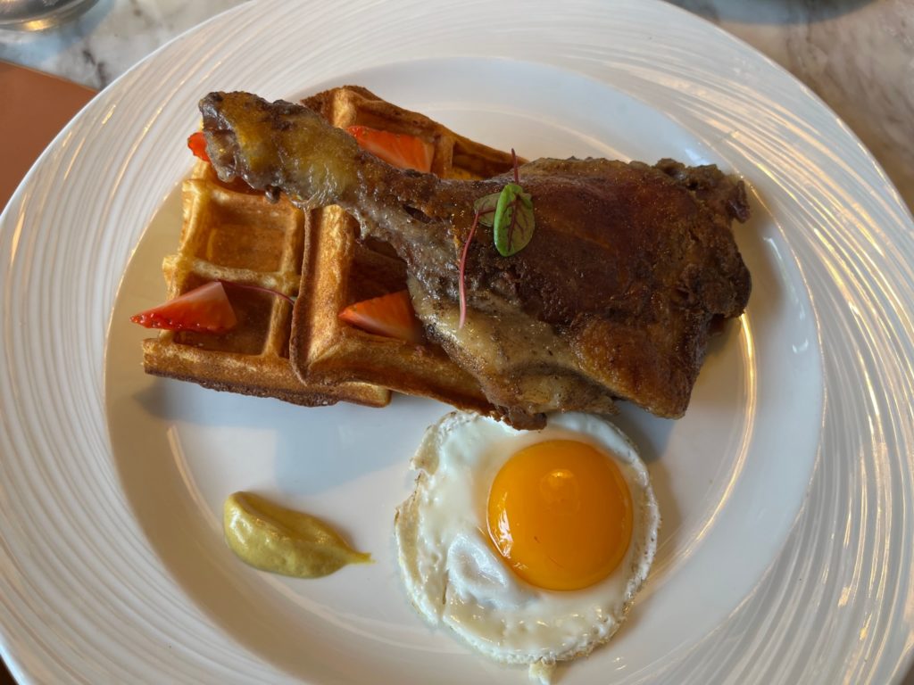 St Regis Maldives Breakfast: Duck Confit Waffle