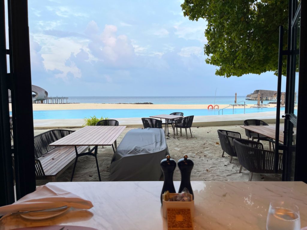 View from Alba Restaurant, St. Regis Maldives Vommuli Review