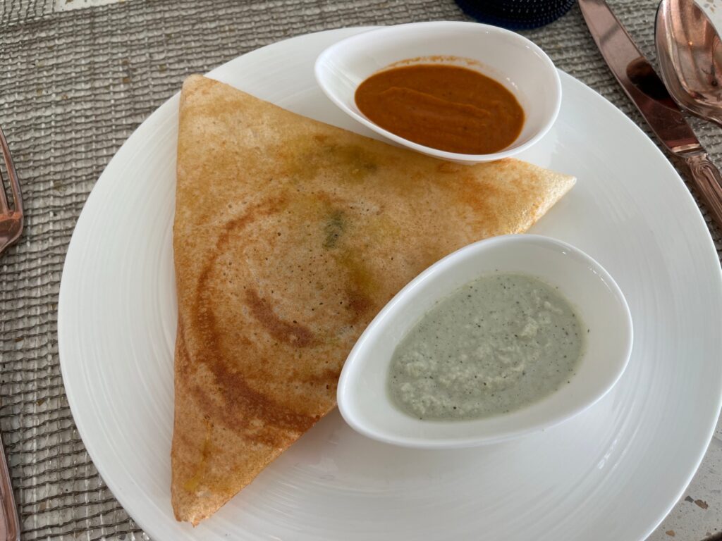 Indian Dosa, Breakfast at La Locanda, Ritz-Carlton Maldives