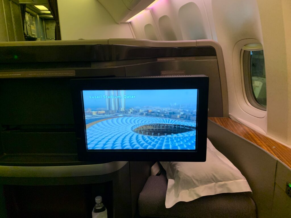 Qatar First Class IFE Screen, 777-300ER