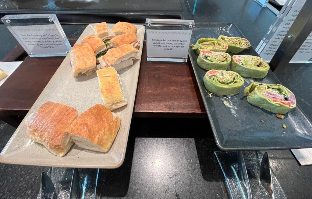 British Airways Lounge SFO for JAL Business Class: Sandwiches on Buffet