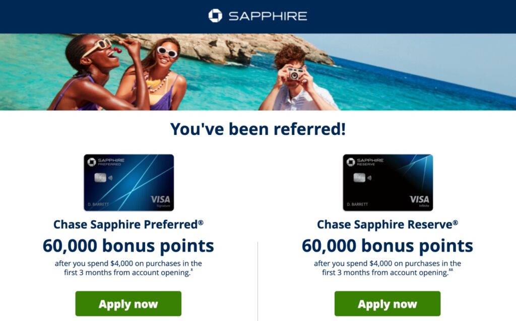 Chase Sapphire Reserve Referrals to Sapphire Preferred Now Allowed