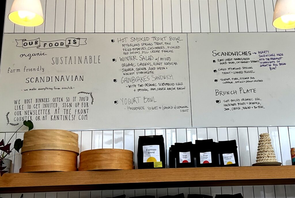 Kantine San Francisco Restaurant Menu