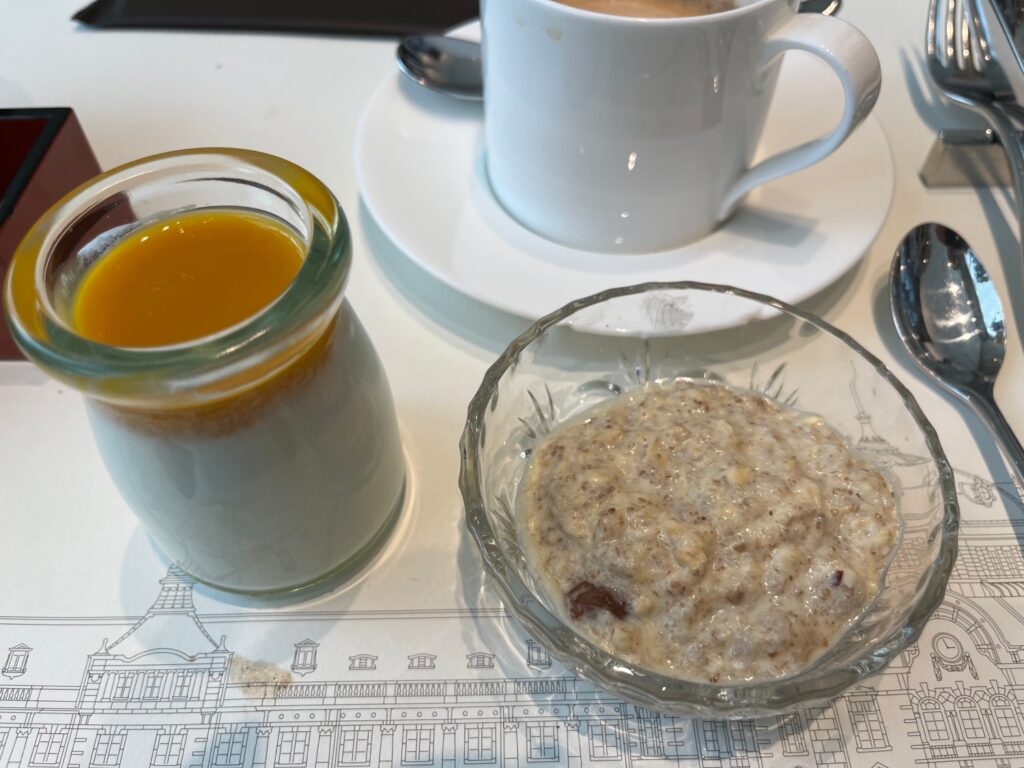 Tokyo Station Hotel Japanese Breakfast: Bircher Muesli and Yogurt