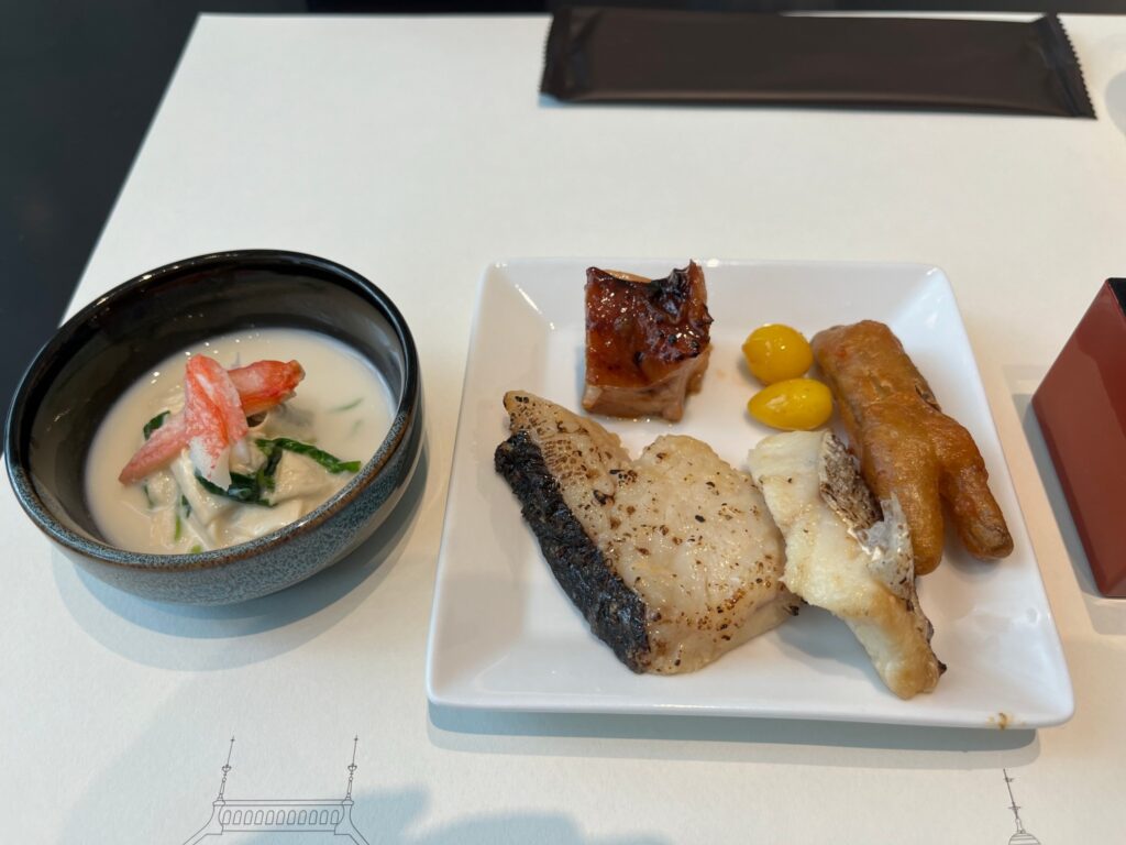 Tokyo Station Hotel Japanese Breakfast: Crab, Broiled Fish
