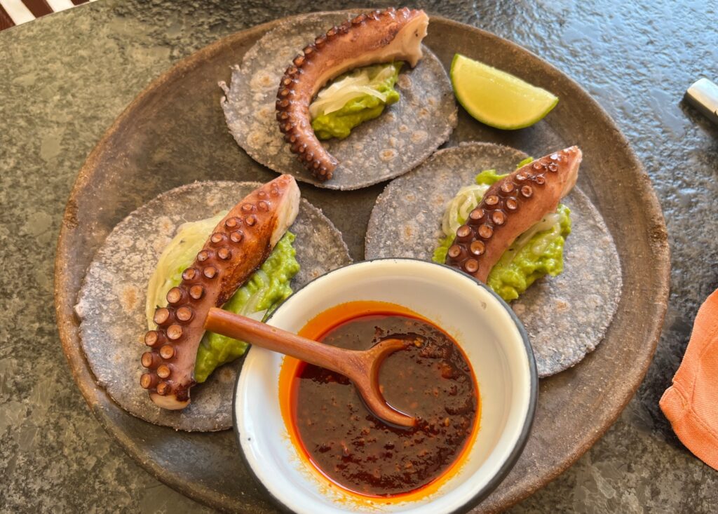 Octopus Tacos, Nacho Taqueria, Four Seasons Tamarindo