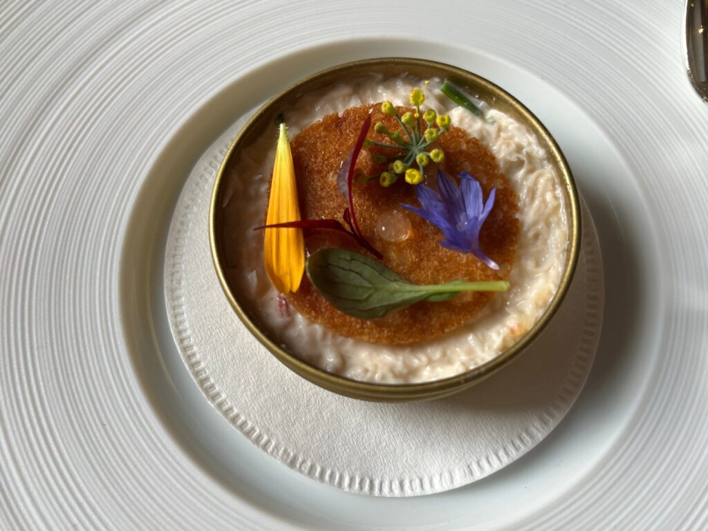 Pea and Crab Amuse Bouche, Ballyfin Review