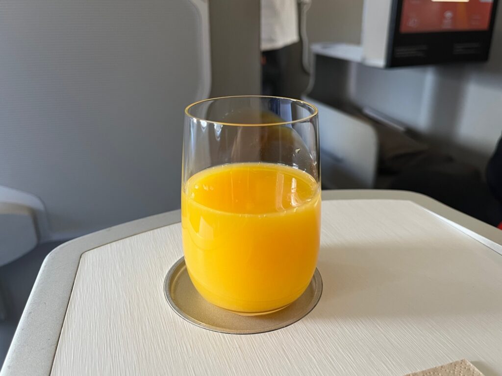 Iberia Business Class Pre-Flight Drink