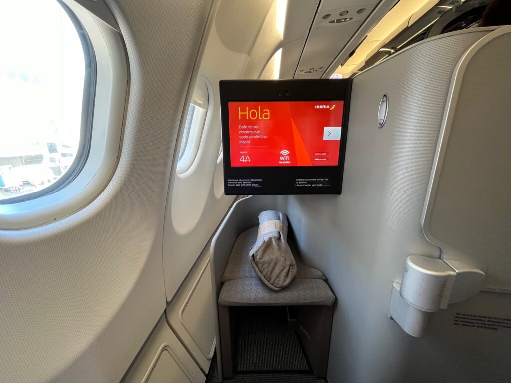 Iberia Business Class Window Seat Screen and Ottoman