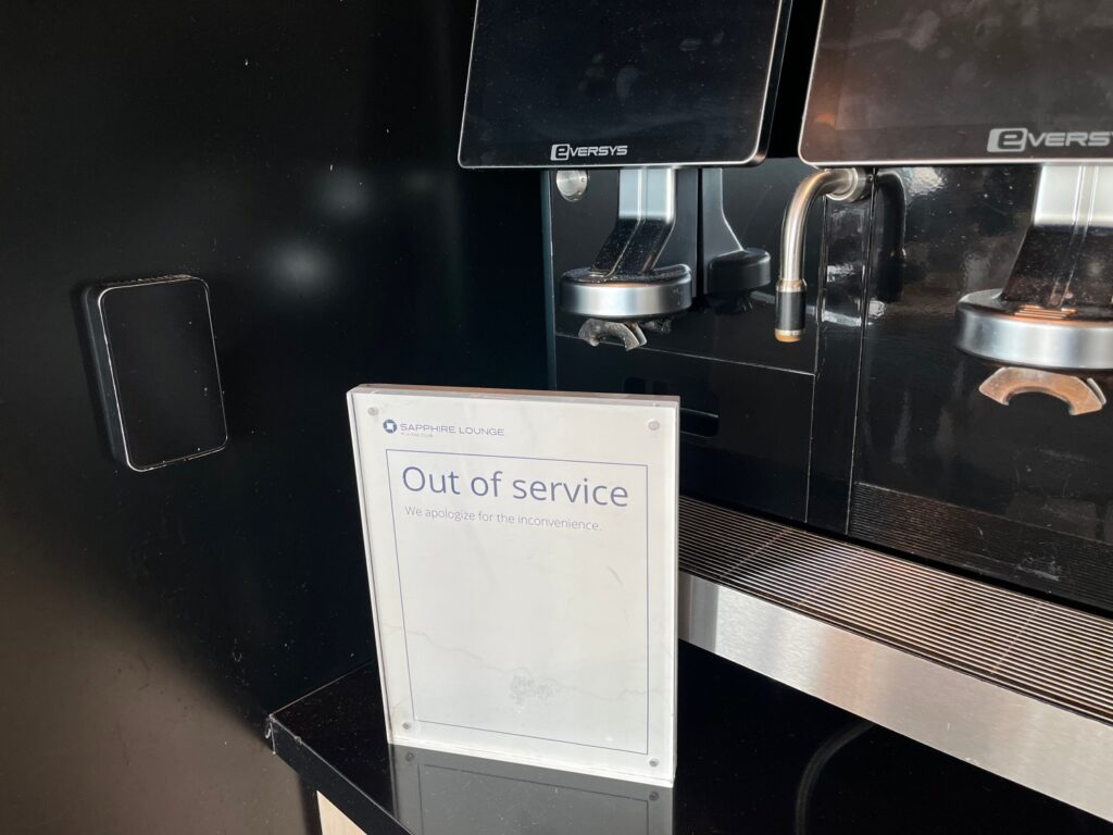 Coffee Machine, Sapphire Lounge Boston Review