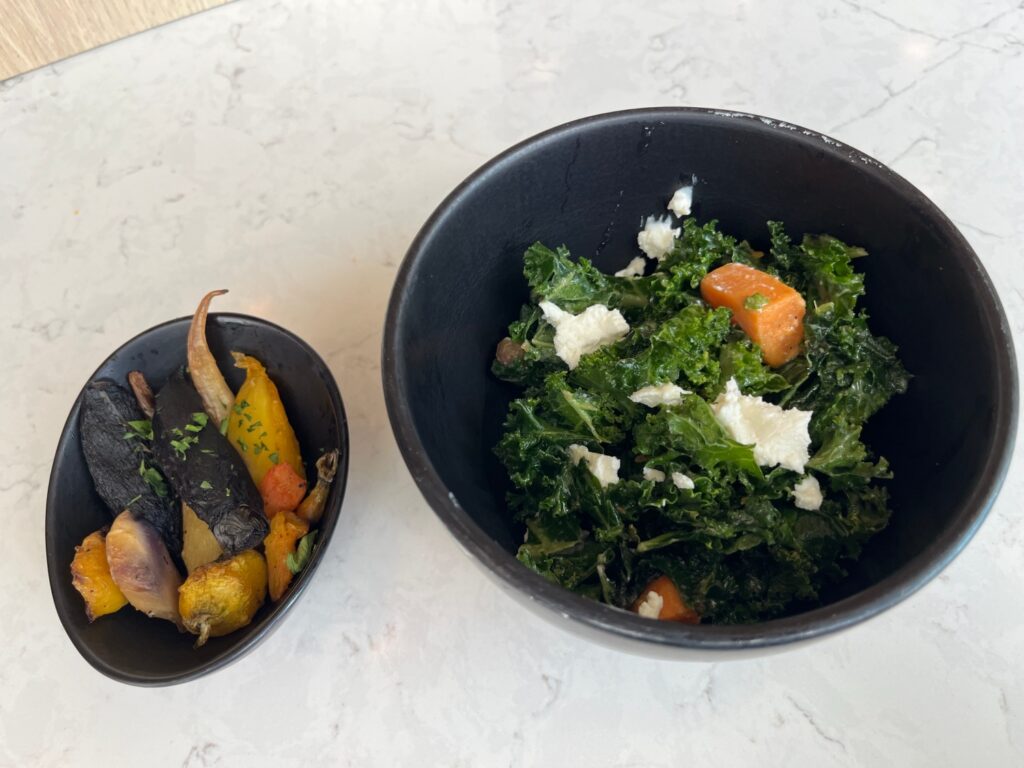 Kale Sweet Potato Salad, Roasted Carrots, Sapphire Lounge Boston Review
