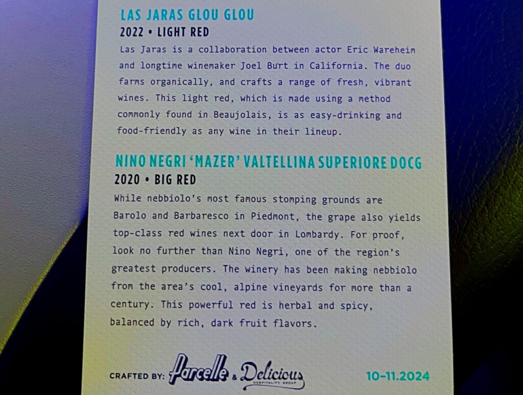 JetBlue Mint Wine List