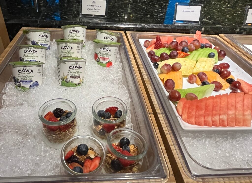 Yogurts and fruits, Restaurant ANZU brunch buffet, San Francisco
