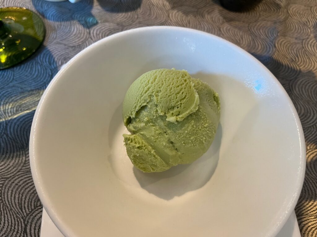 Green tea ice cream, Restaurant ANZU brunch review, San Francisco