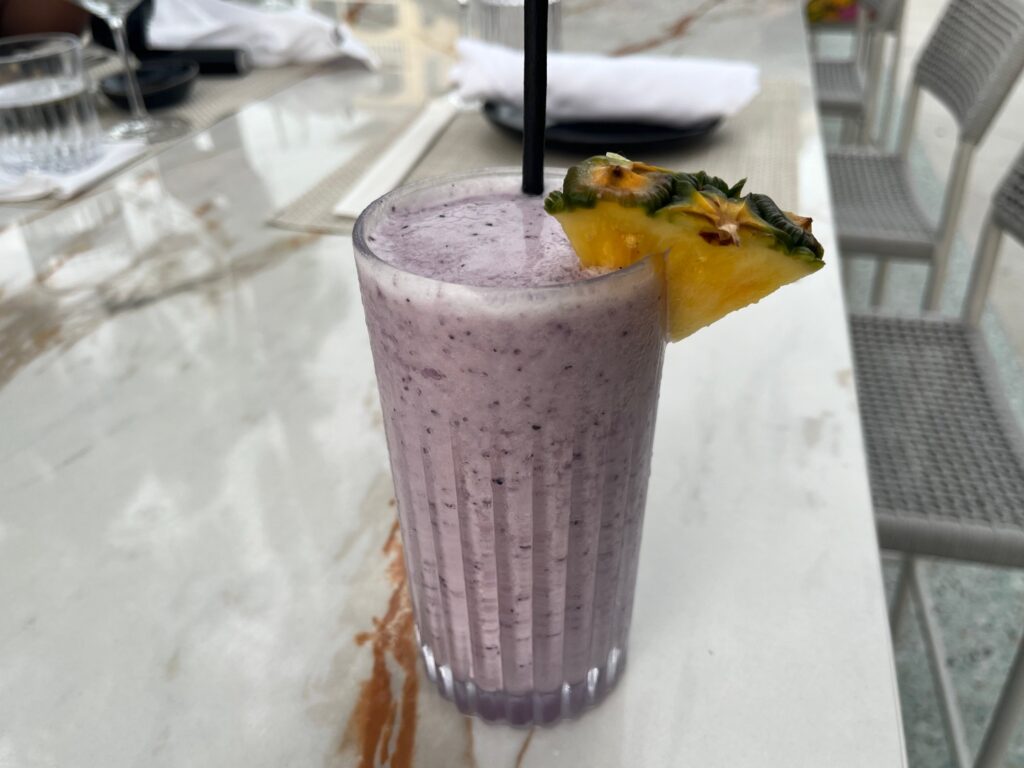 Virgin Berry Colada, Infiniti Bar, Grace Bay Club Review, Turks and Caicos