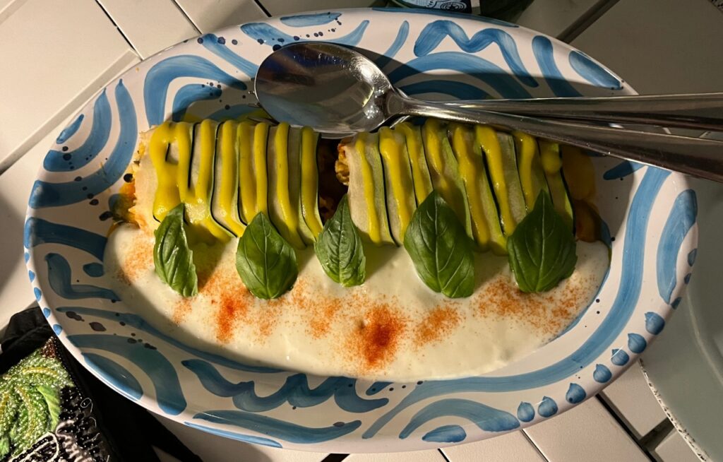 Zucchini Parmigiana, Vita Restaurant Review, Rock House, Turks and Caicos