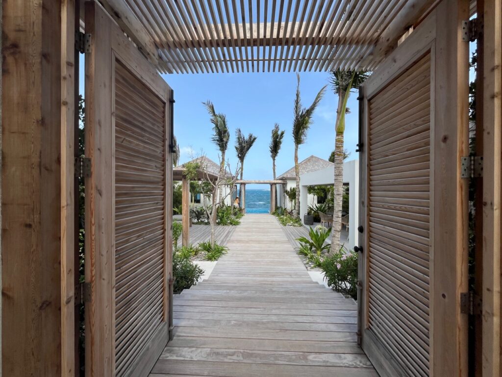 Dream Estate Walkway to Oceanfront Bungalows, Ambergris Cay, Turks & Caicos