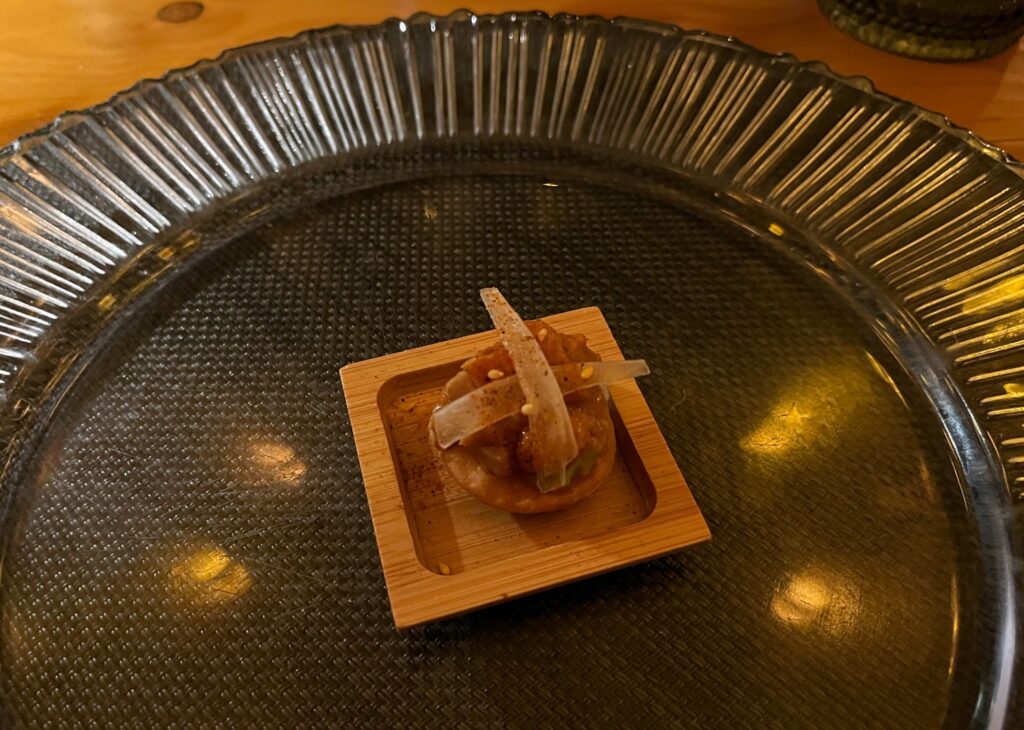 Tuna Amuse Bouche at Sui-Ren Restaurant, Shore Club, Turks and Caicos