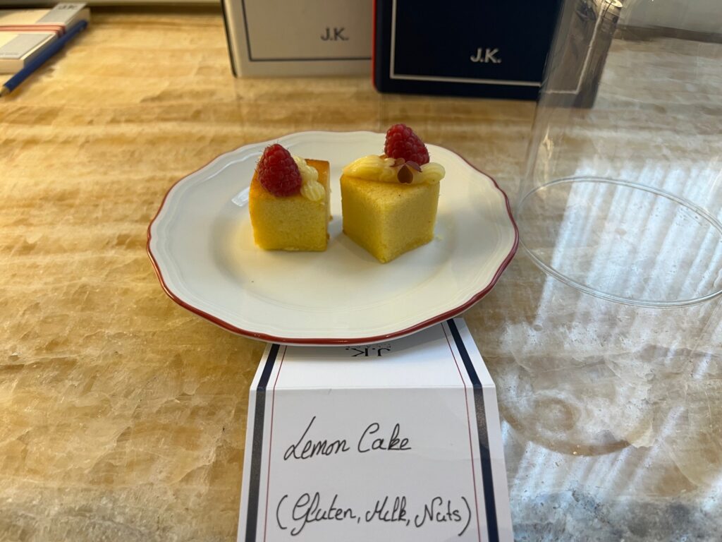 Lemon Cake Welcome Amenity, JK Place Paris Review