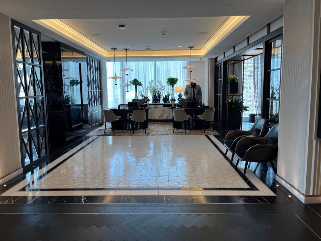Raffles Boston Reception in the Sky Lobby, 17th floor
