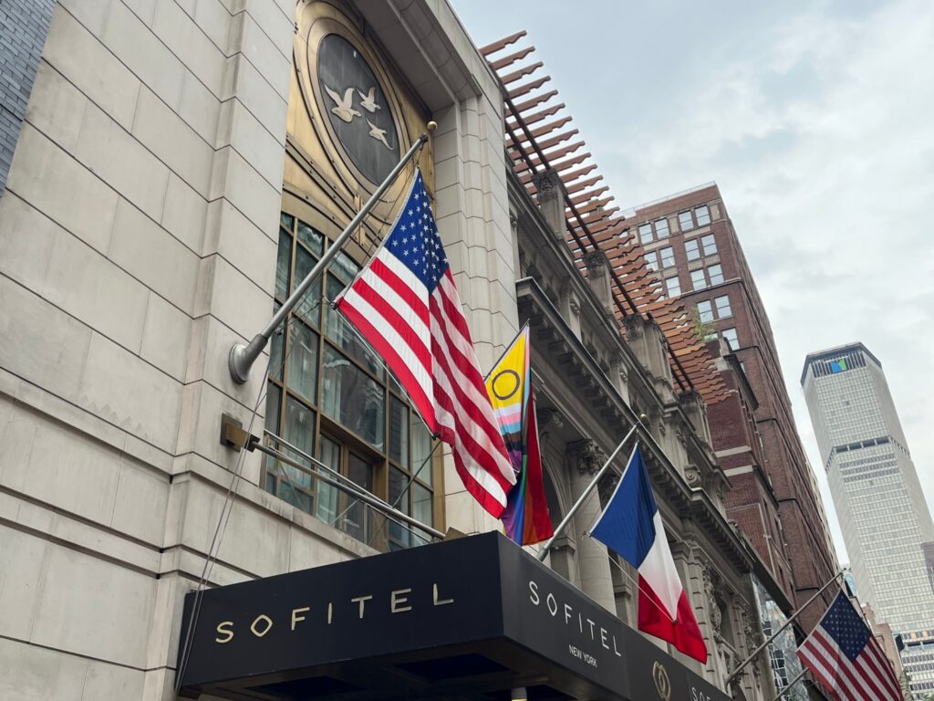 The Sofitel New York is located at 45 West 44th Street in Midtown Manhattan.